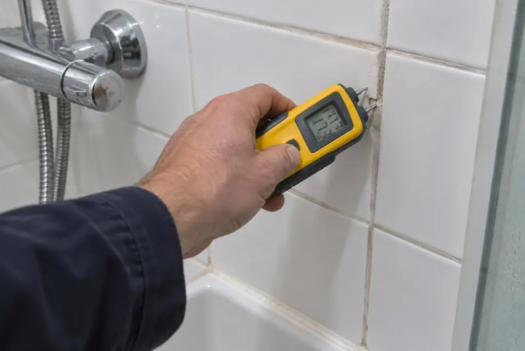 Lekdetectie Wekerom – vochtmeter op badkamertegels bij de douche